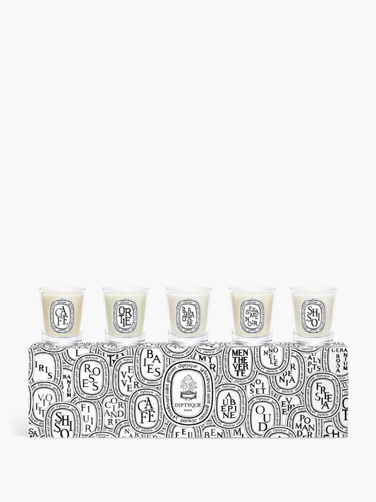 SET OF 5 MINIATURE CANDLES PRE-COMPOSED - 1.2 OZ